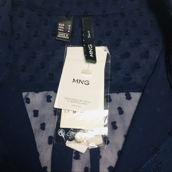MNG BLUE NAVY SUIT ROSITA BLOUSE - Picture 6 of 8